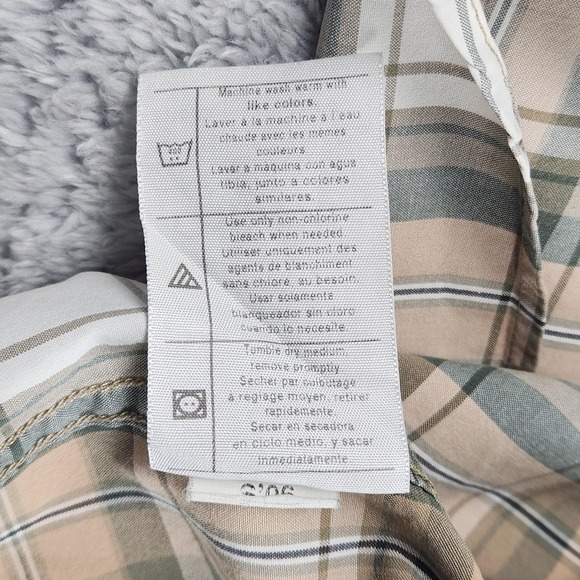 Carhartt Shirt Mens Large Brown Green Plaid Short Sleeve Button Down Workwear - Picture 14 of 16